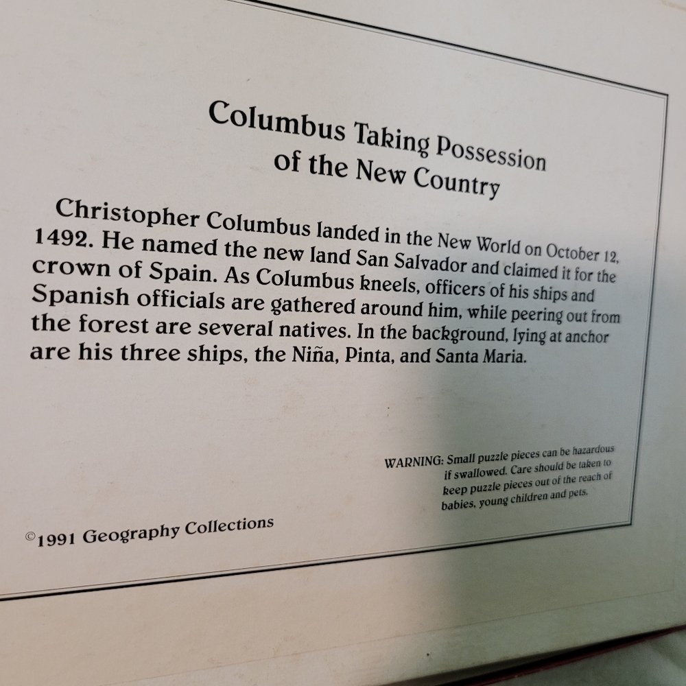 Vintage Christopher Columbus puzzle of Columbus Taking Possession - Picture 10 of 12